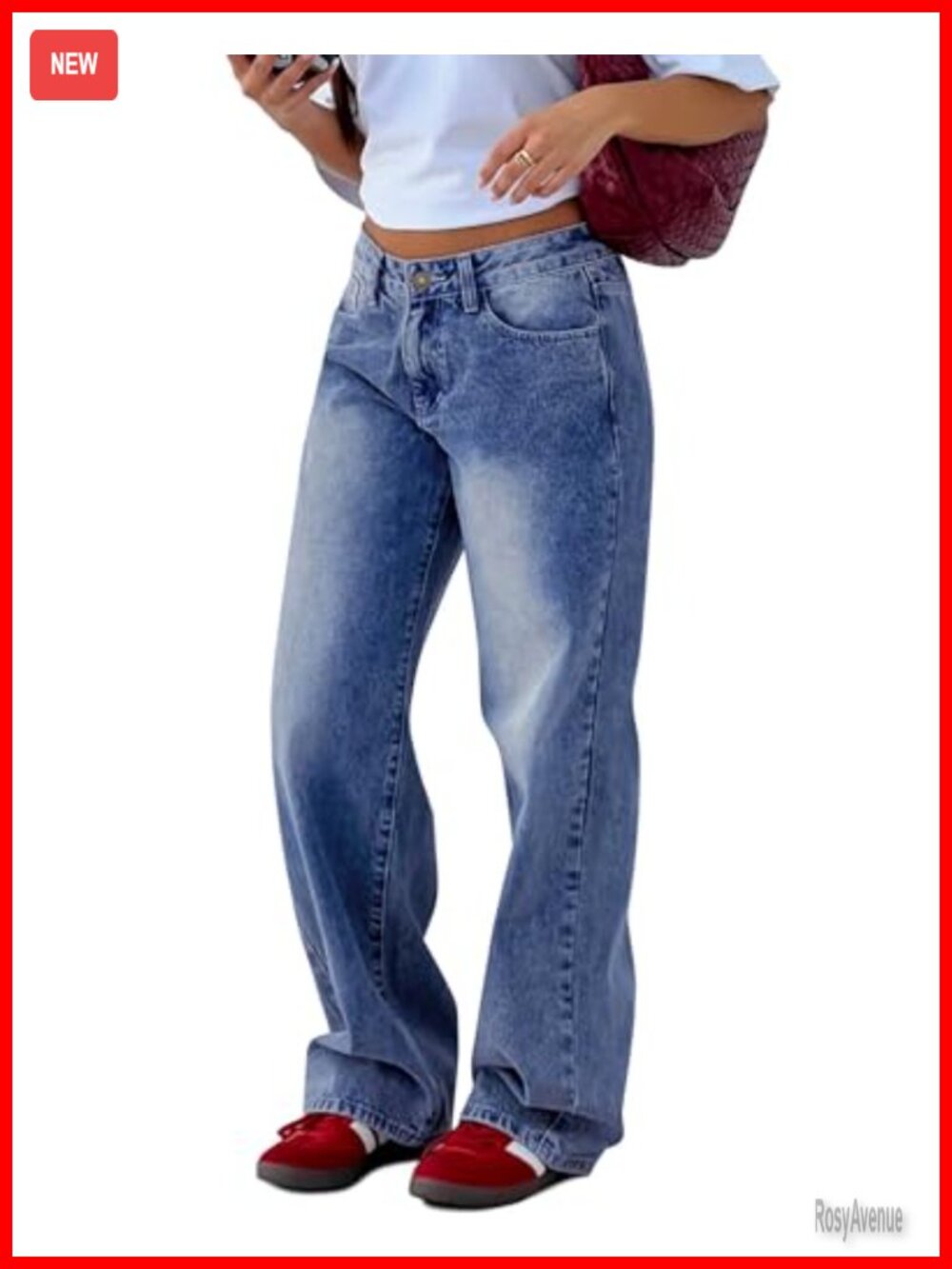 Low Rise Wide Leg Barrel Jeans Baggy Denim Pants Women
